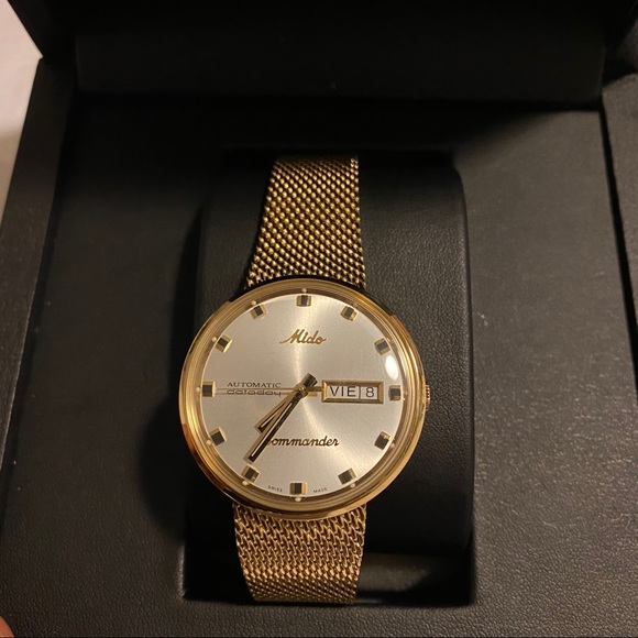 Mido Other - Mido Commander Swiss Automatic Gold Watch 37mm NEW